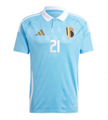 Belgien Timothy Castagne #21 Udebanetrøje EM 2024 Kortærmet